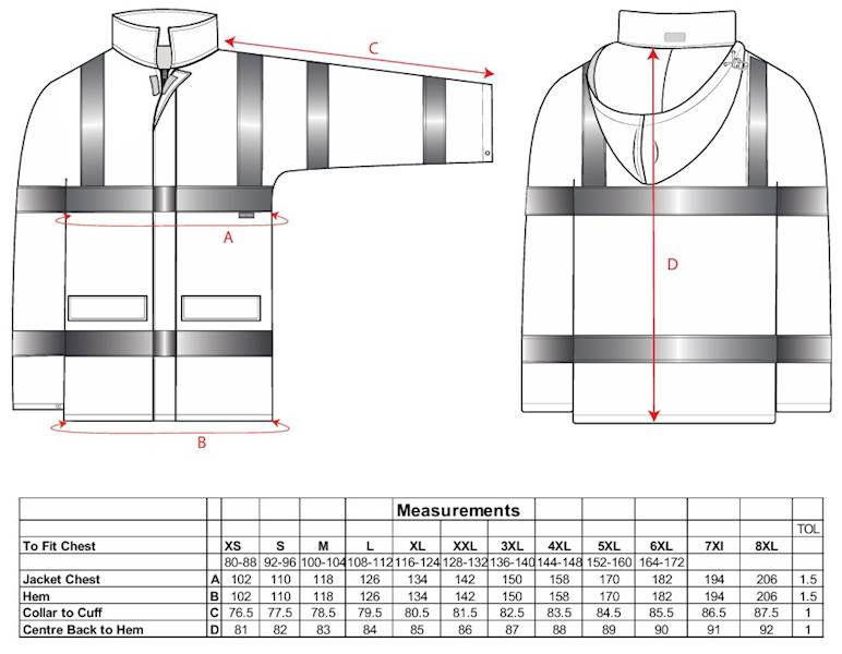 KURTKA OSTRZEGAWCZA PRZECIWDESZCZOWA PORTWEST LITE TRAFFIC ŻÓŁTA XL