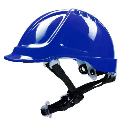 NIEBIESKI HEŁM ABS POLSTAR Z POKRĘTŁEM, 4 PKT. PASEK PODBRÓDKOWY YS-7, REGULACJA OBWODU 53-64 CM