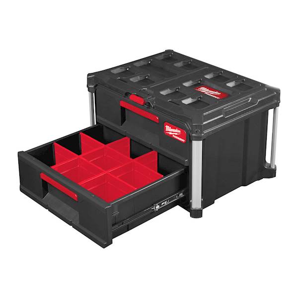 SKRZYNIA NARZĘDZIOWA Z 2 SZUFLADAMI MILWAUKEE PACKOUT DRAWER TOOL BOX