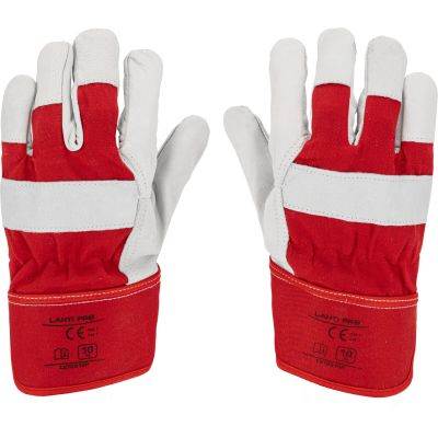 RĘKAWICE ZE SKÓRY KOZIEJ LAHTI PRO L2709 CZERWONO-BIAŁE 10