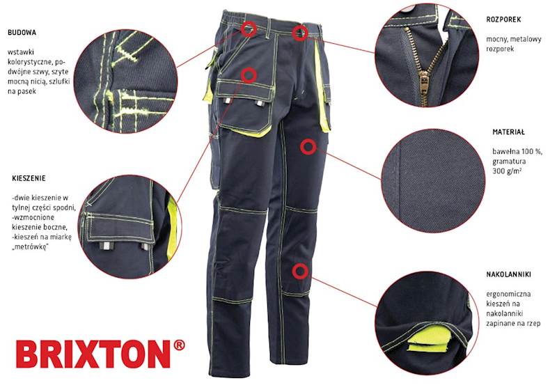 SPODNIE POLSTAR BRIXTON SPARK GRANATOWO/ŻÓŁTE 48