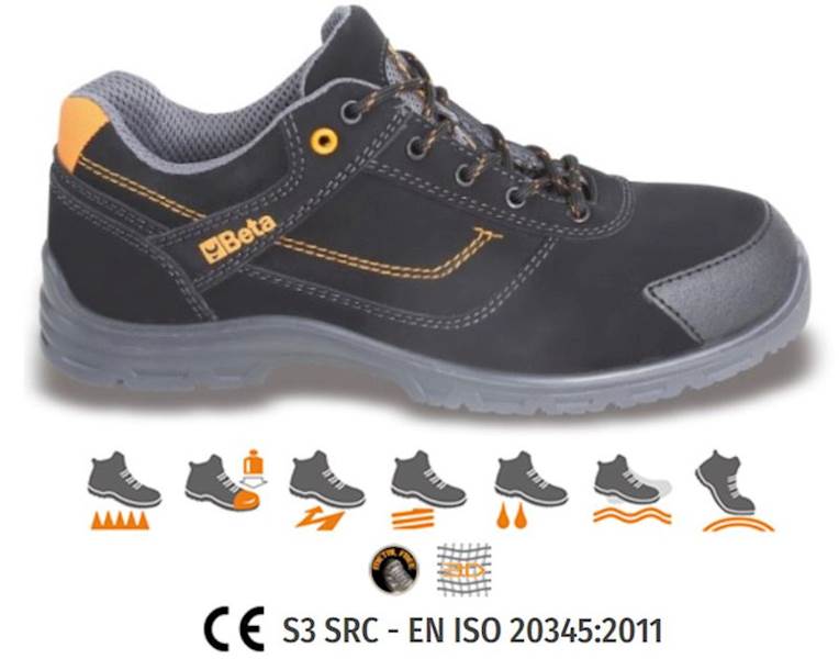 PÓŁBUTY Z NUBUKU ACTION BETA S3 SRC 7214FN CZARNO-SZARE 43