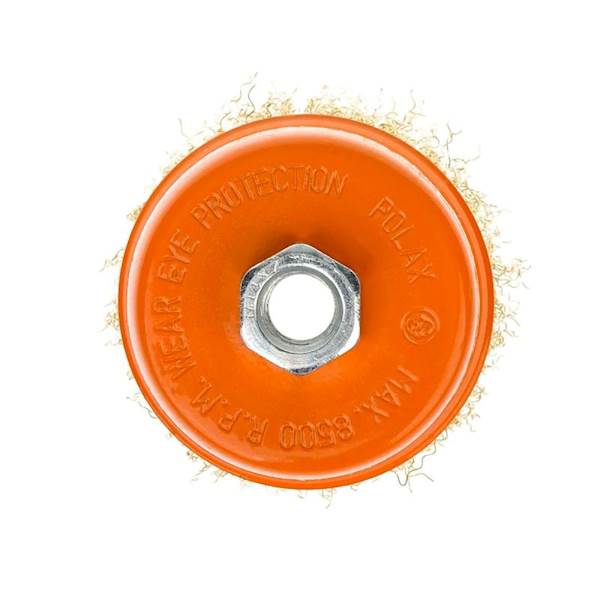 SZCZOTKA CZOŁOWA Z GWINTEM M14 POLAX 85 MM