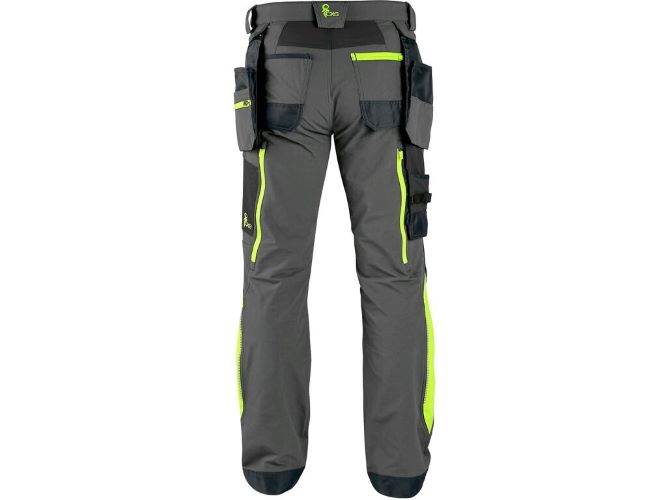 SPODNIE CXS NAOS SZARO-CZARNE ŻÓŁTE ELEMENTY HV 62