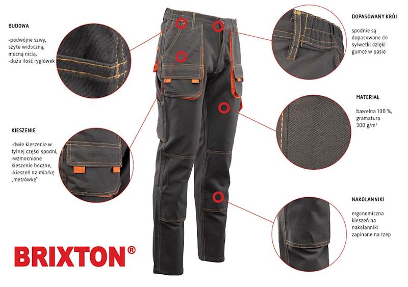 SPODNIE POLSTAR BRIXTON SPARK GRANATOWO/POMARAŃCZOWE 57