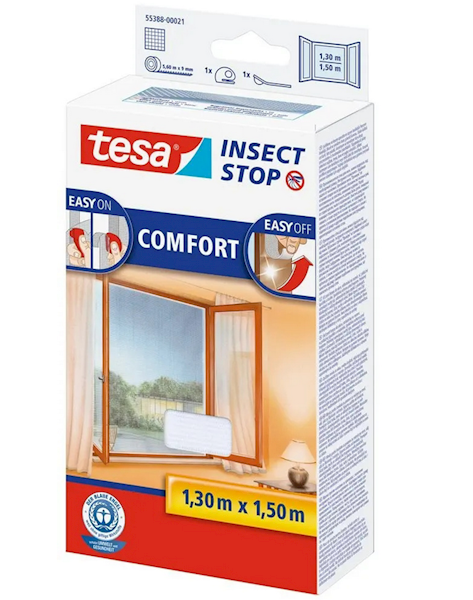 MOSKITIERA OKIENNA COMFORT BIAŁA 1,3M X 1,5M