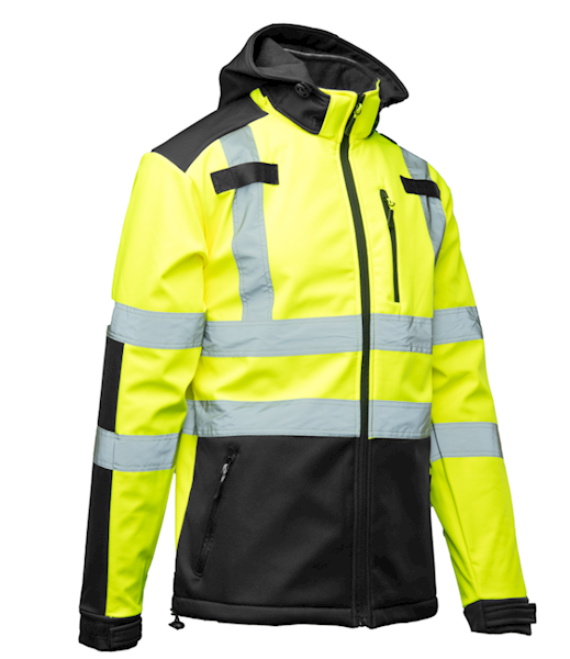 KURTKA SOFTSHELL POLSTAR BRIXTON FLASH Z ODBLASKAMI AFSO ŻÓŁTO/GRANATOWA M