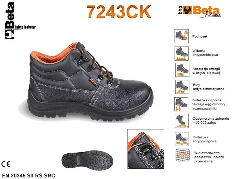TRZEWIKI SKÓRZANE BETA S3 RS SRC 7243CK CZARNE 47
