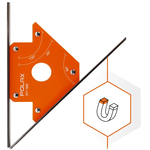 SPAWALNICZY KĄTOWNIK MAGNETYCZNY POLAX 45°,90°,135° 23 KG 90 X 110 X 17 MM