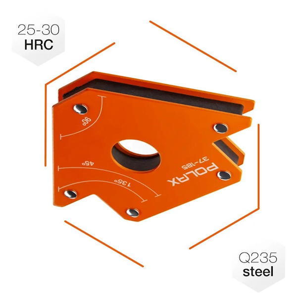 SPAWALNICZY KĄTOWNIK MAGNETYCZNY POLAX 45°,90°,135° 23 KG 90 X 110 X 17 MM