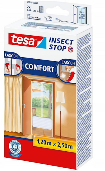 MOSKITIERA BALKONOWA COMFORT BIAŁA 1,2M X 2,5M