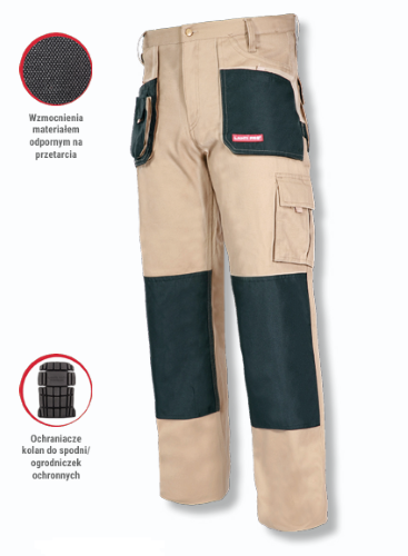 SPODNIE ROBOCZE LAHTI PRO L40501 BEŻOWE 3XL (60)