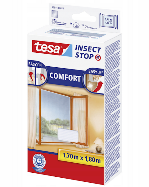 MOSKITIERA OKIENNA COMFORT BIAŁA 1,7M X 1,8M