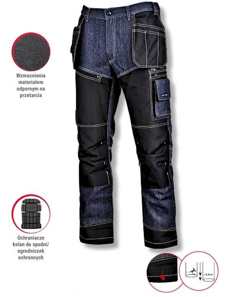 SPODNIE JEANSOWE ZE WZMOCNIENIAMI LAHTI PRO L40518 NIEBIESKIE M