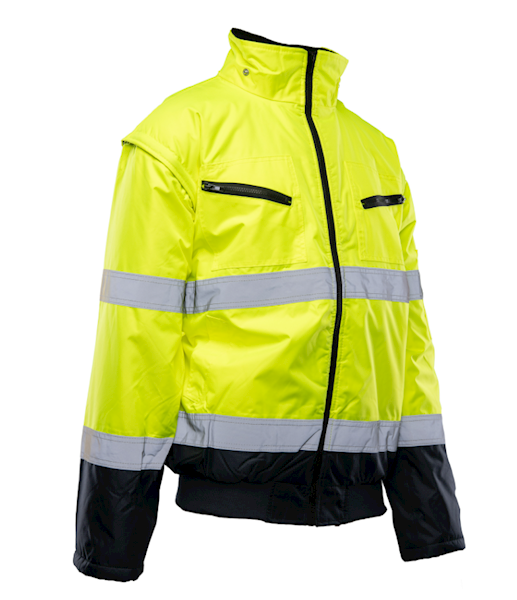 KURTKA OCIEPLANA BOMBER POLSTAR BENEFIT HI VI 2W1 KAT. II KLASA 3 ŻÓŁTO/GRANATOWA 2XL