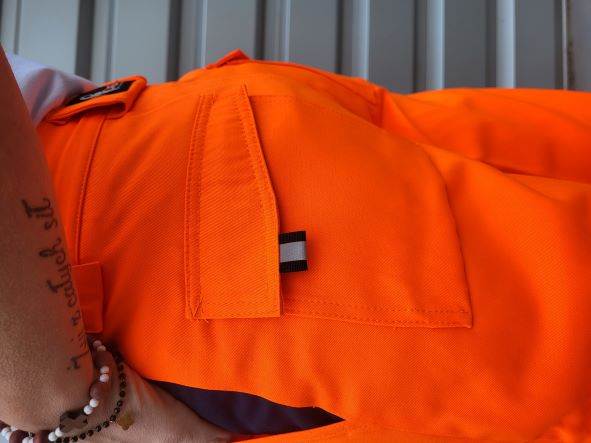 SPODNIE OSTRZEGAWCZE CXS NORWICH POMARAŃCZOWO-GRANATOWE 46