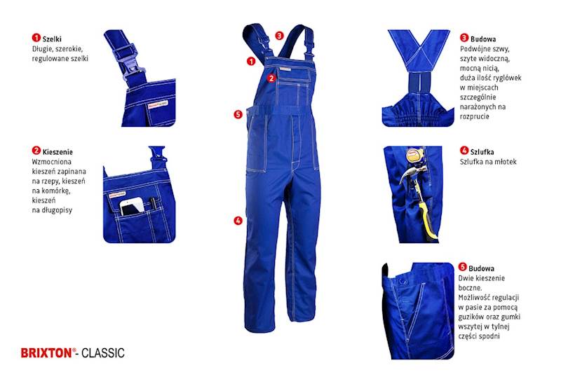 SPODNIE OGRODNICZKI POLSTAR BRIXTON CLASSIC SZARE 56