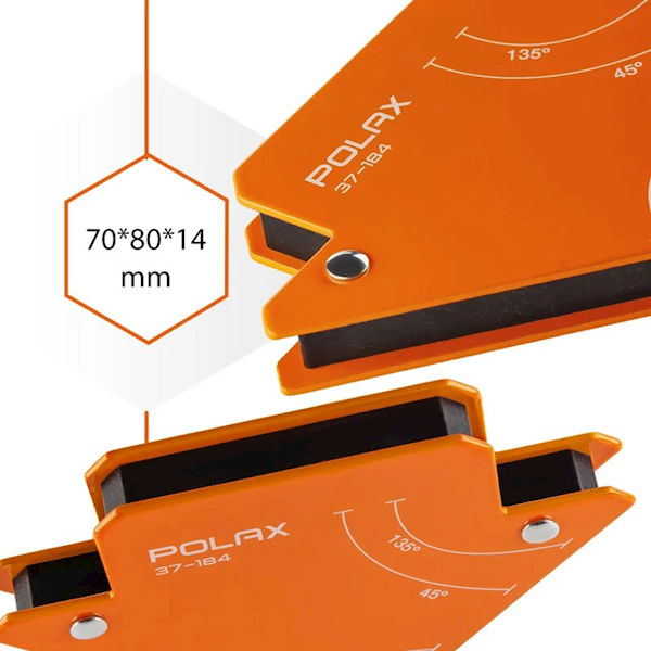 SPAWALNICZY KĄTOWNIK MAGNETYCZNY POLAX 45°,90°,135° 11 KG 70 X 80 X 14 MM
