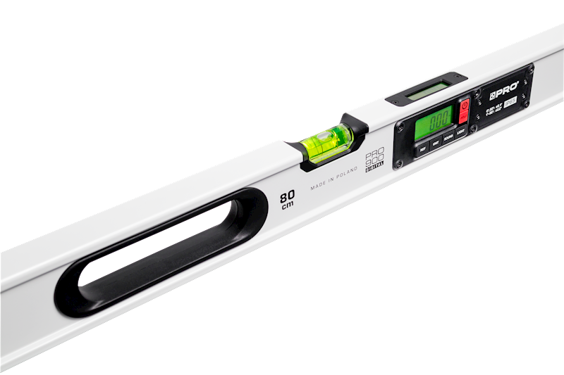 POZIOMICA ELEKTRONICZNA BIAŁA Z MAGNESAMI IP65 PRO900 DIGITAL POKROWIEC 80CM