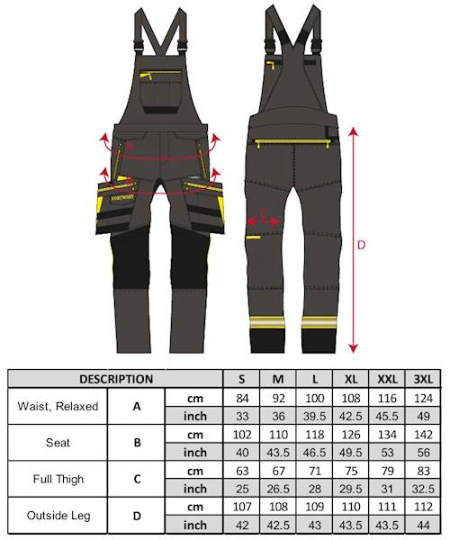 SPODNIE OGRODNICZKI PORTWEST DX4 NIEBIESKIE S