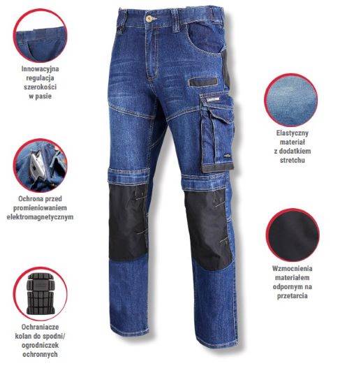 SPODNIE JEANSOWE ZE WZMOCNIENIAMI LAHTI PRO L40510 SLIM FIT M