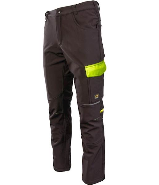 SPODNIE SOFTSHELL OCIEPLANE POLSTAR SEVEN KINGS RIVAL CZARNO/ŻÓŁTE 3XL