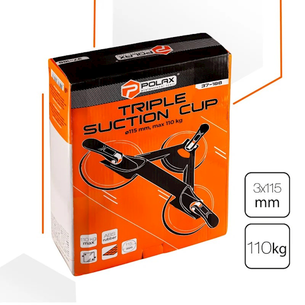 UCHWYT PRZYSSAWKA DO SZYB POTRÓJNA POLAX 115 MM 110 KG