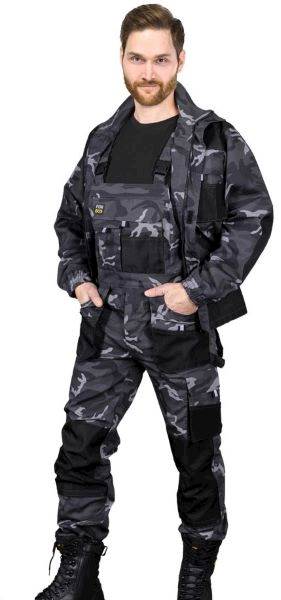 SPODNIE OGRODNICZKI REIS FORECO-B MOB CZARNE MORO 46