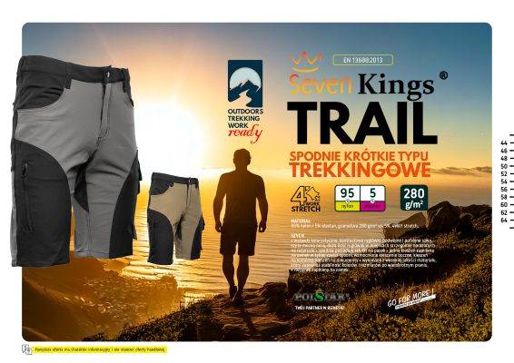 KRÓTKIE SPODENKI POLSTAR SEVEN KINGS TRAIL AIKS SZARO/CZARNY 60