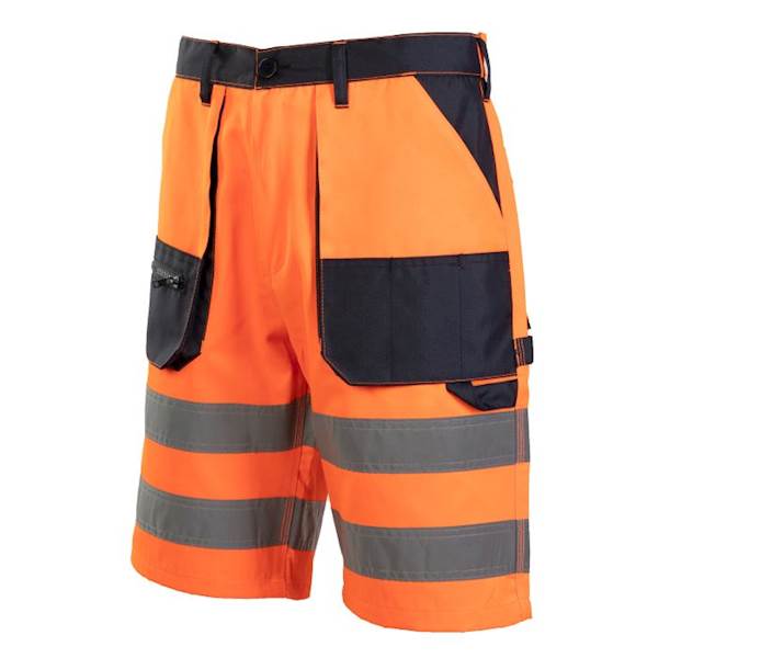 KRÓTKIE SPODENKI OSTRZEGAWCZE POLSTAR BRIXTON FLASH POMARAŃCZOWE 54