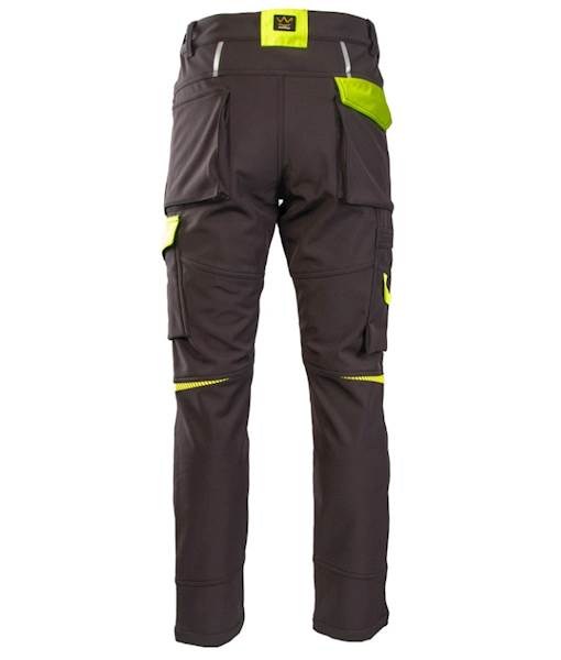SPODNIE SOFTSHELL OCIEPLANE POLSTAR SEVEN KINGS RIVAL CZARNO/ŻÓŁTE 3XL