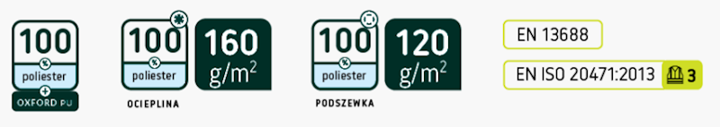 KURTKA OCIEPLANA BOMBER POLSTAR BENEFIT HI VI 2W1 KAT. II KLASA 3 ŻÓŁTO/GRANATOWA M