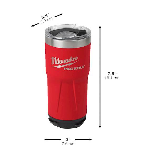 KUBEK TERMICZNY MILWAUKEE PACKOUT CZERWONY 591 ML