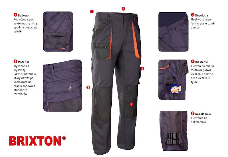 SPODNIE POLSTAR BRIXTON PRACTICAL APSP GRANATOWO/POMARAŃCZOWE 102