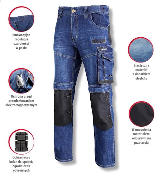 SPODNIE JEANSOWE LAHTI PRO L40517 SLIM FIT CZARNE XL
