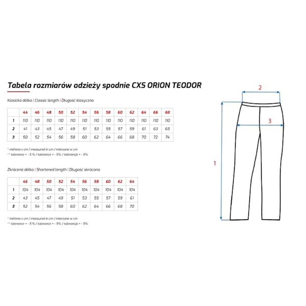 SPODNIE CXS ORION TEODOR NIEBIESKO-CZARNE 50