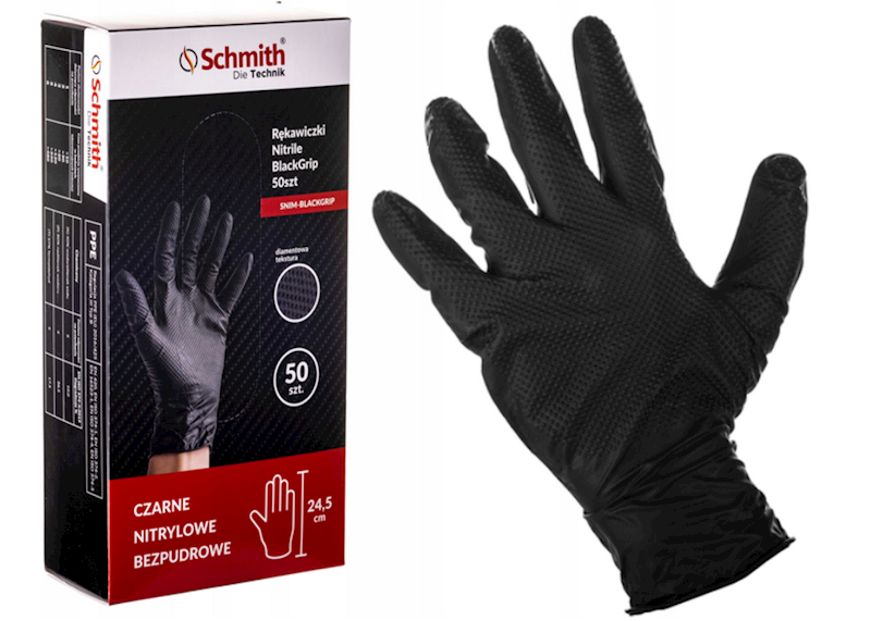 RĘKAWICE NITRYLOWE BLACKGRIP R.10/XL OP50SZT 