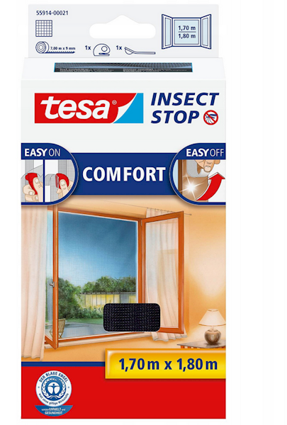 MOSKITIERA OKIENNA COMFORT CZARNA 1,7M X 1,8M