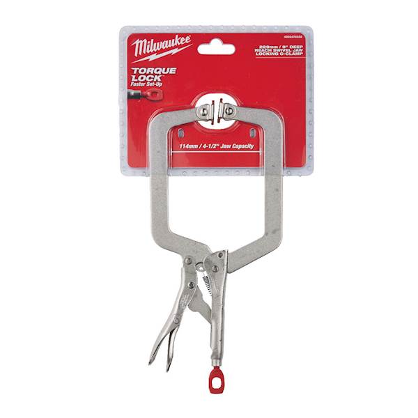 SZCZYPCE ZACISKOWE BLOKUJĄCE SZEROKIE TYP-C Z RUCHOMYMI KOŃCÓWKAMI MILWAUKEE TORQUE LOCK 9" 230 MM