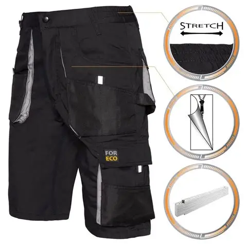 KRÓTKIE SPODENKI REIS FORECO-TS BJS CZARNO-JASNOSZARE M