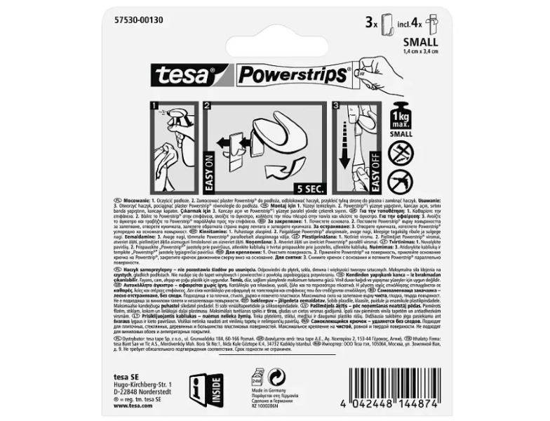 HACZYK SAMOPRZYLEPNY KLASYCZNY TESA POWERSTRIPS DO 1 KG BIAŁY