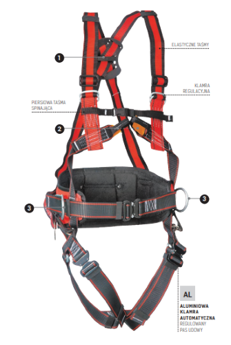 SZELKI BEZPIECZEŃSTWA Z TAŚMAMI ELASTYCZNYMI PROTEKT P-51EmX ROZMIAR M-XL