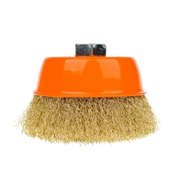 SZCZOTKA CZOŁOWA Z GWINTEM M14 POLAX 100 MM