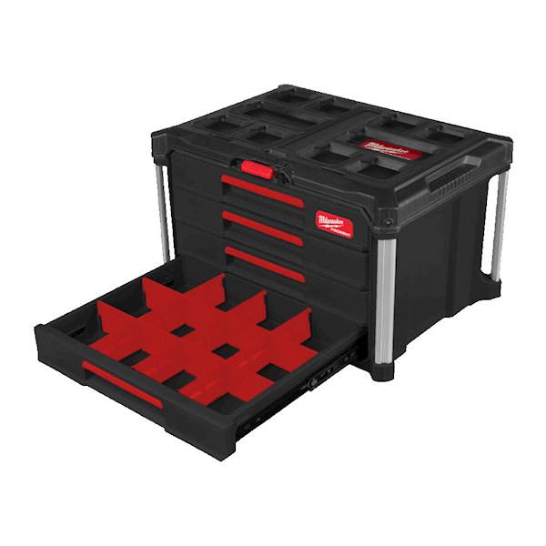 SKRZYNIA NARZĘDZIOWA Z 4 SZUFLADAMI MILWAUKEE PACKOUT DRAWER TOOL BOX