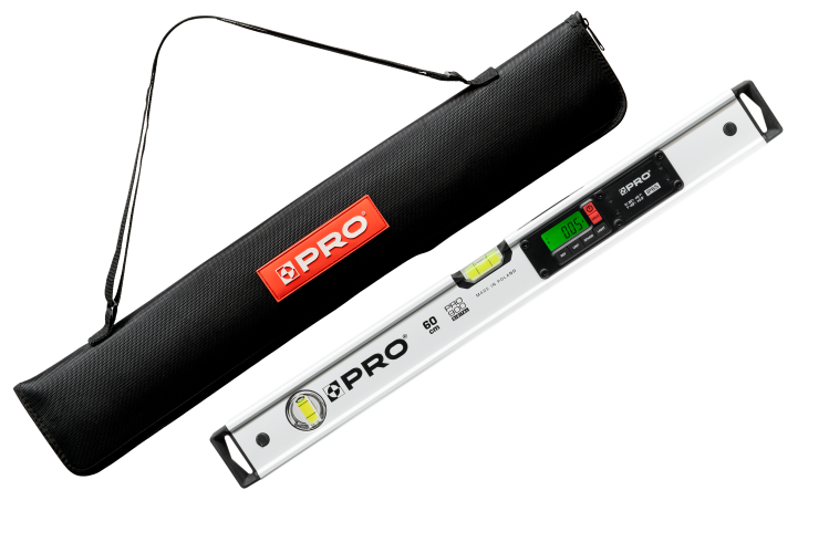 POZIOMICA ELEKTRONICZNA BIAŁA Z MAGNESAMI IP65 PRO900 DIGITAL POKROWIEC 60CM