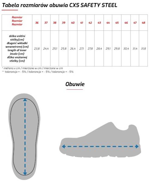 TRZEWIKI CXS SAFETY STEEL MANGAN S3 CZARNE 43