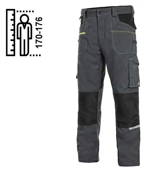 SPODNIE CXS STRETCH SKRÓCONE 170-176CM GRAFITOWO-CZARNE 50