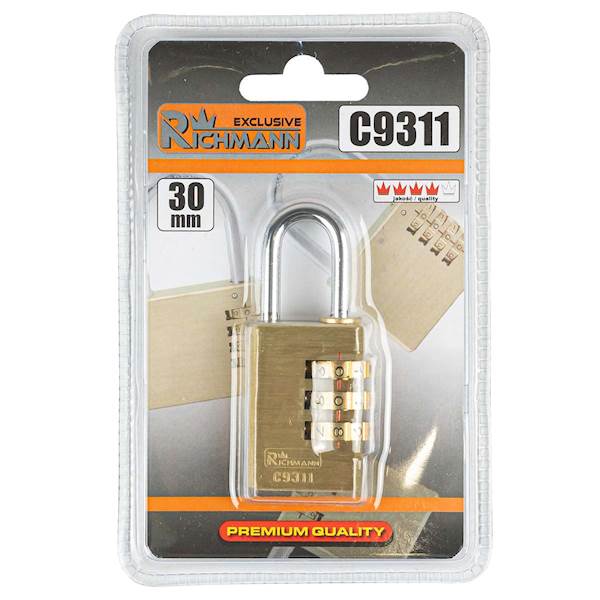 KŁÓDKA NA SZYFR ZŁOTA RICHMANN 30 MM