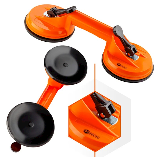 UCHWYT PRZYSSAWKA DO SZYB PODWÓJNA POLAX 115 MM 70 KG