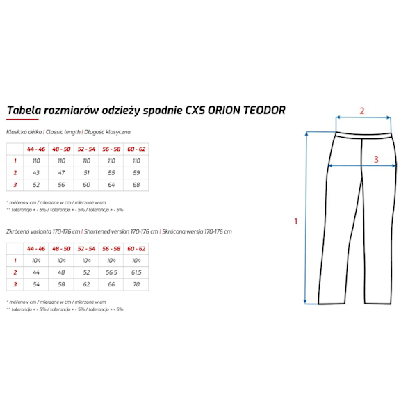 SPODNIE OCIEPLANE CXS ORION TEODOR SZARO-CZARNE 44-46